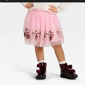 NEW Charming Pink Skirt with Candy Cane Accents
